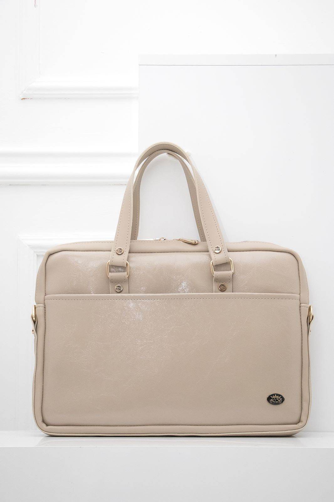 BUSINESS BAG - torba za laptop - lakirana bež - Lovely Boutique HR