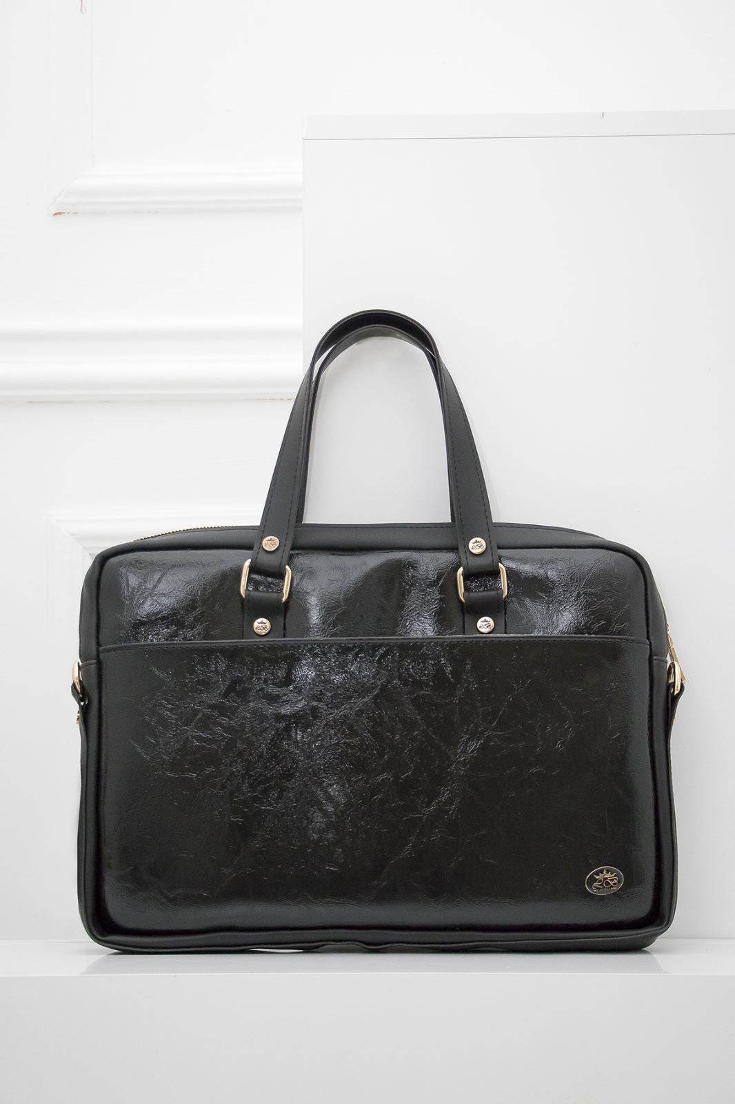 BUSINESS BAG - torba za laptop - lakirana crno - Lovely Boutique HR