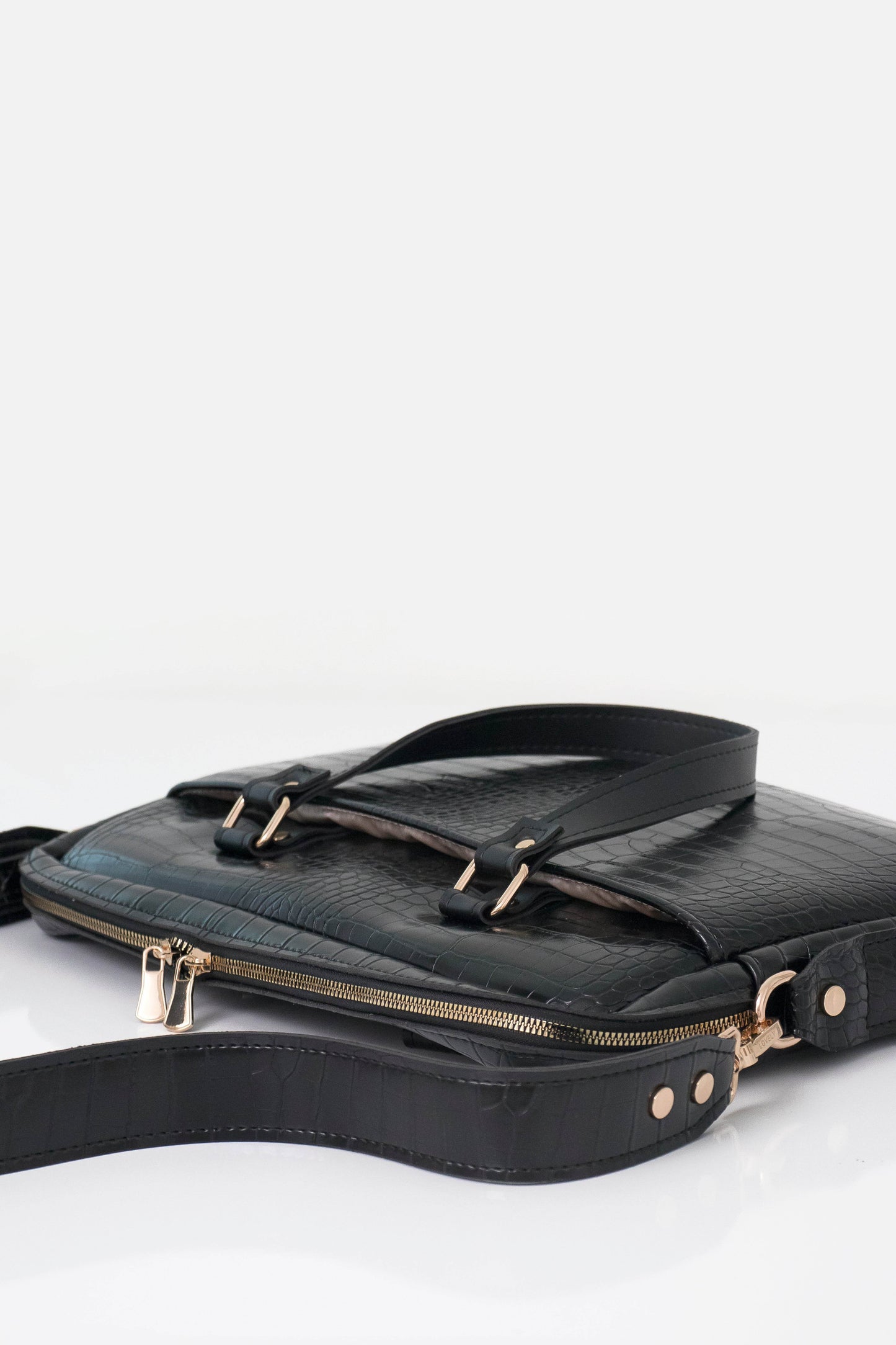 BUSINESS BAG - torba za laptop - kroko crno - Lovely Boutique HR