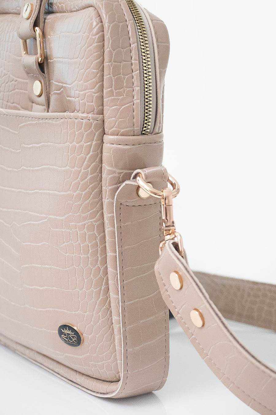 BUSINESS BAG - torba za laptop - kroko bež - Lovely Boutique HR