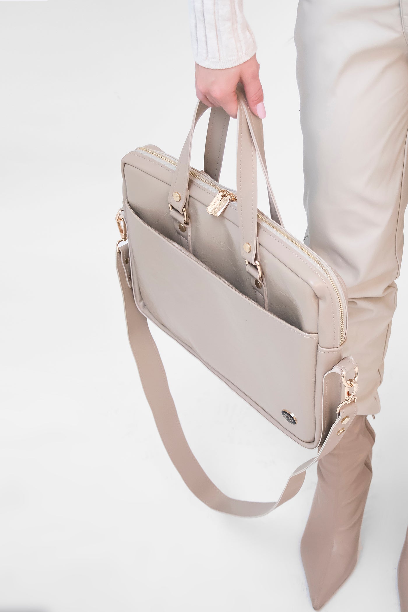BUSINESS BAG - torba za laptop - lakirana bež