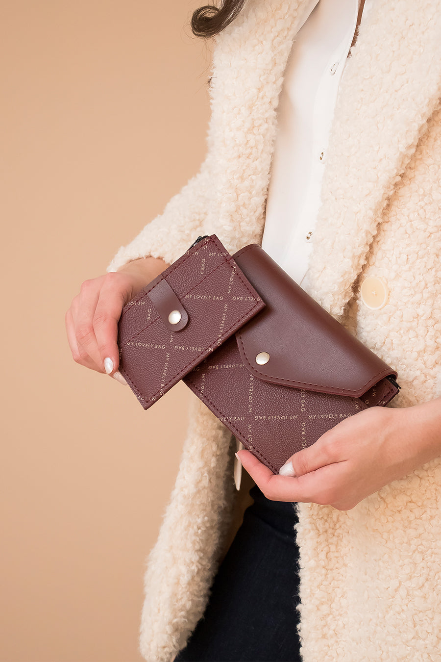 LOVELY WALLET - 2u1 novčanik - MLB bordo