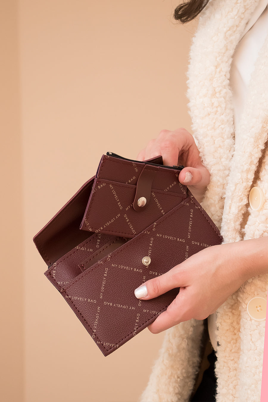 LOVELY WALLET - 2u1 novčanik - MLB bordo