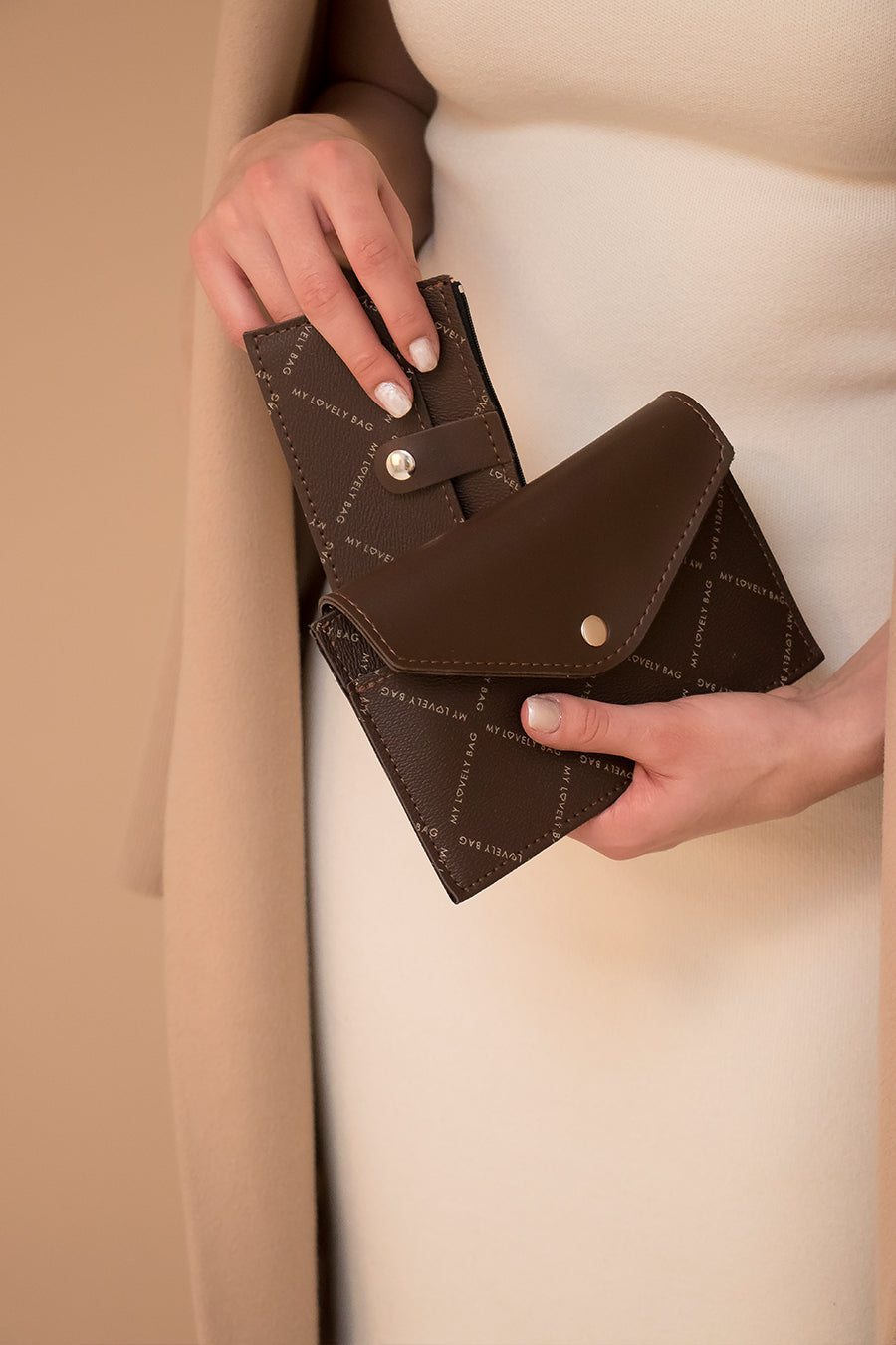 LOVELY WALLET - 2u1 novčanik - MLB smeđe
