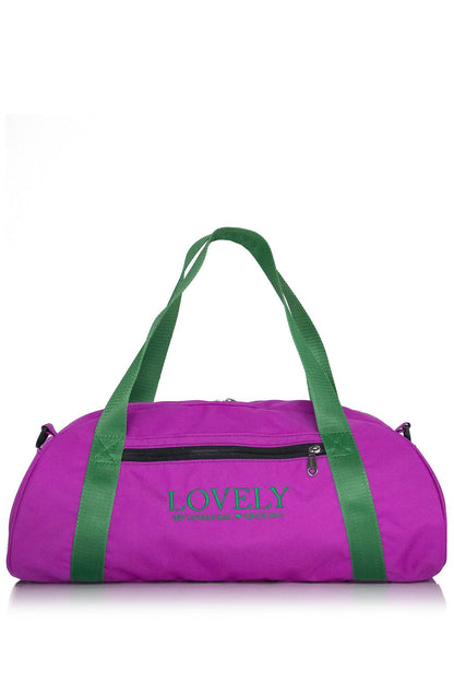 SPORT BAG - MEDIUM - Fuchsia&Green - Lovely Boutique HR
