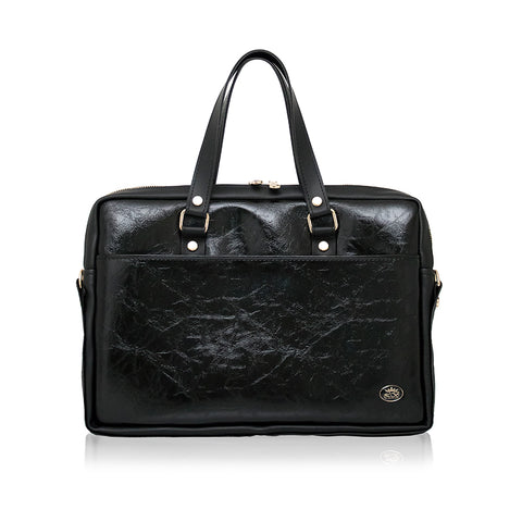 BUSINESS BAG - torba za laptop - lakirana crno