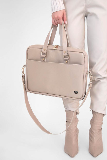 BUSINESS BAG - torba za laptop - lakirana bež - Lovely Boutique HR