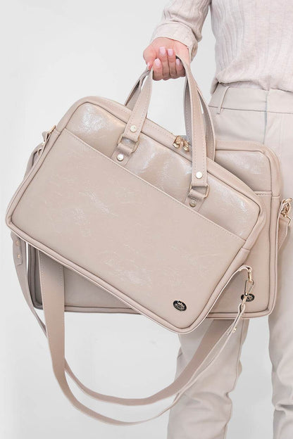 BUSINESS BAG - torba za laptop - lakirana bež - Lovely Boutique HR