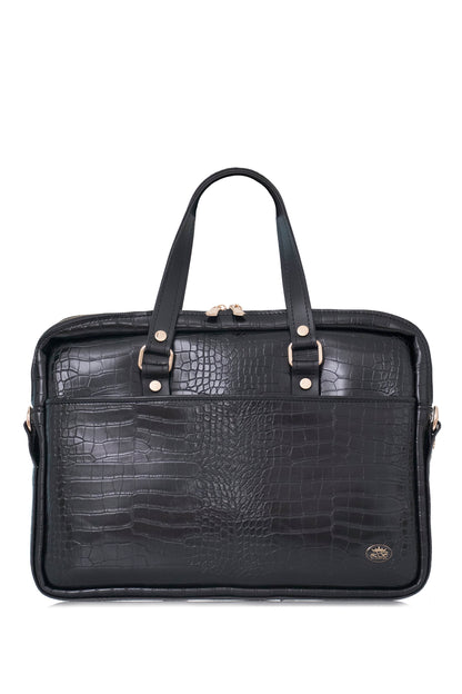 BUSINESS BAG - torba za laptop - kroko crno - Lovely Boutique HR