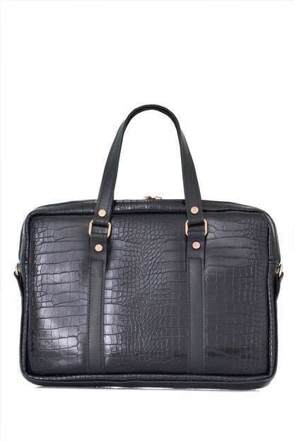 BUSINESS BAG - torba za laptop - kroko crno - Lovely Boutique HR