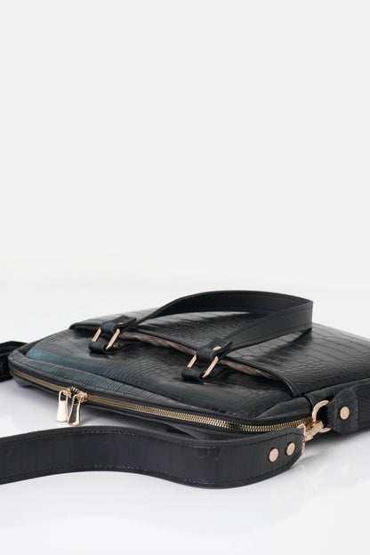BUSINESS BAG - torba za laptop - kroko crno - Lovely Boutique HR