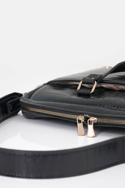 BUSINESS BAG - torba za laptop - kroko crno - Lovely Boutique HR